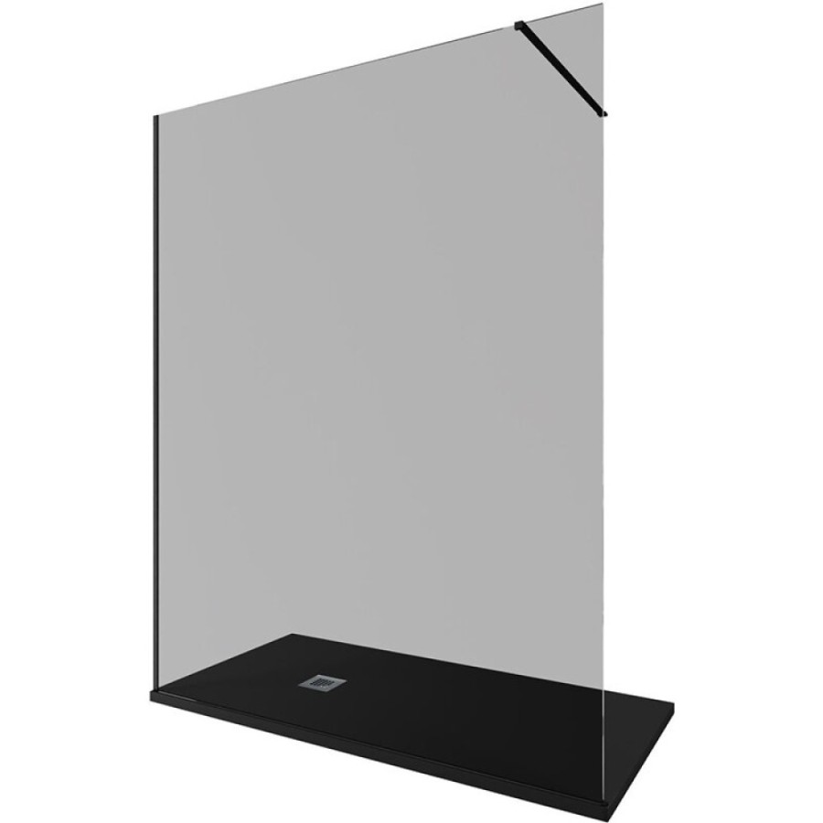 Душевая стенка Allen Brau Infinity 1, Walk In, 3.21034.BBA.T, 160 см, стекло тонированное, профиль черный браш