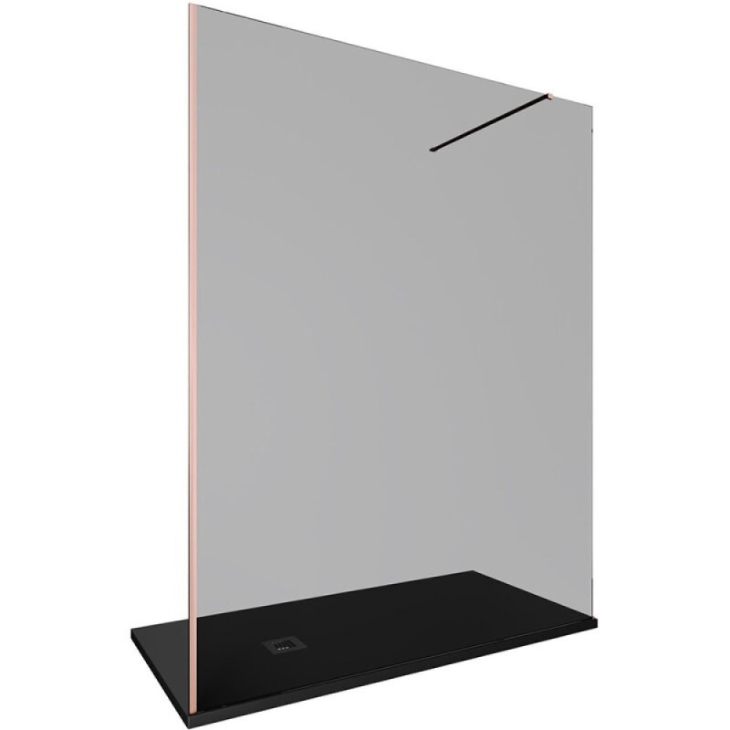 Душевая стенка Allen Brau Infinity1, Walk In, 3.21036.60.T, 160 см, стекло тонированное, профиль медь браш