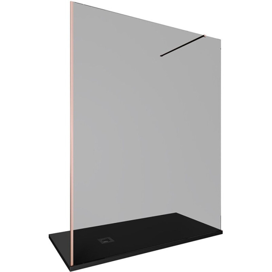 Душевая стенка Allen Brau Infinity1, Walk In, 3.21036.60.T, 160 см, стекло тонированное, профиль медь браш