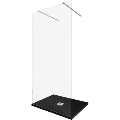 Душевая стенка Allen Brau Infinity 2, Walk In, 3.21037.BA, 100 см, стекло прозрачное, профиль серебро браш