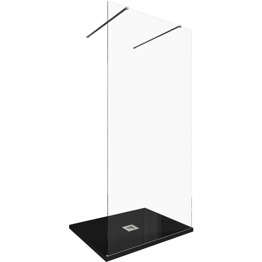 Душевая стенка Allen Brau Infinity 2, Walk In, 3.21037.BA, 100 см, стекло прозрачное, профиль серебро браш