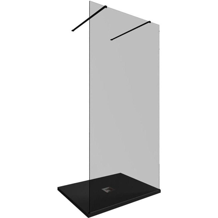 Душевая стенка Allen Brau Infinity 2, Walk In, 3.21040.BBA.T, 100 см, стекло тонированное, профиль черный браш