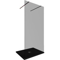 Душевая стенка Allen Brau Infinity 2, Walk In, 3.21042.60.T, 100 см, стекло тонированное, профиль медь браш