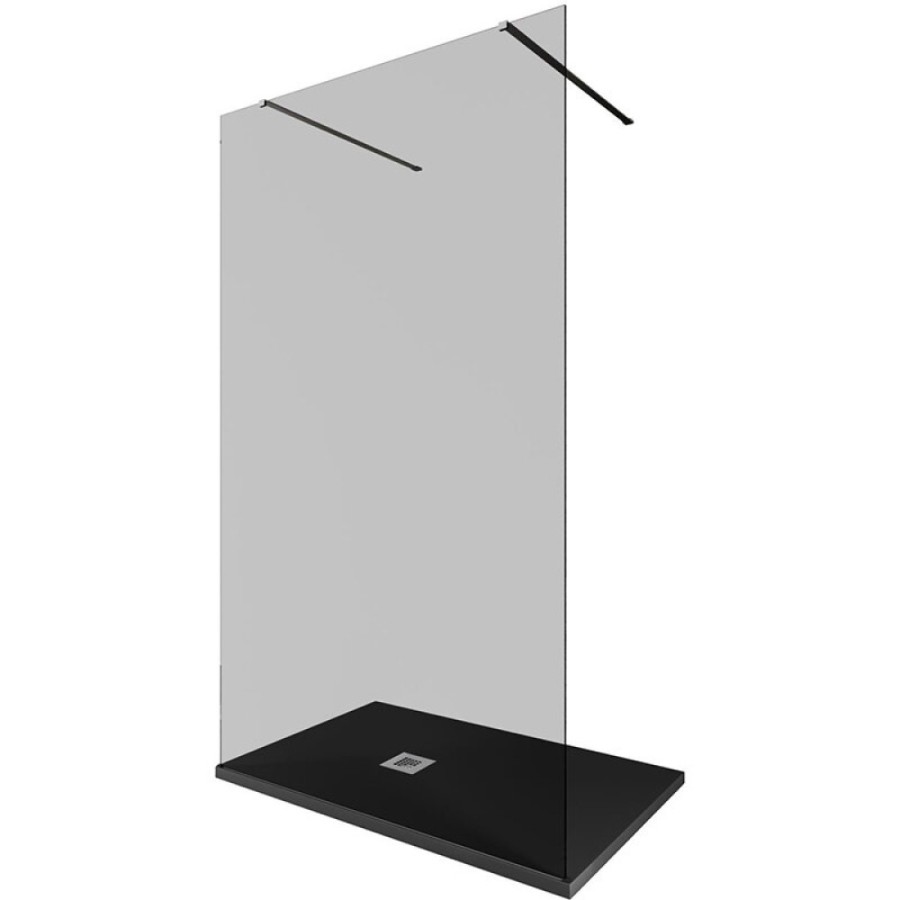 Душевая стенка Allen Brau Infinity 2, Walk In, 3.21044.BA.T, 120 см, стекло тонированное, профиль серебро браш