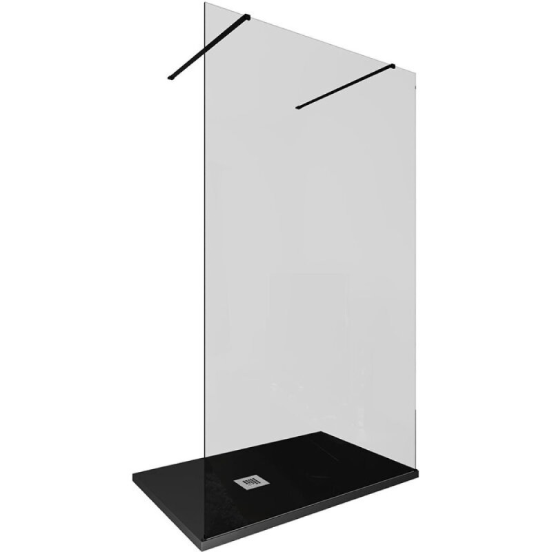 Душевая стенка Allen Brau Infinity 2, Walk In, 3.21046.BBA.T, 120 см, стекло тонированное, профиль черный браш