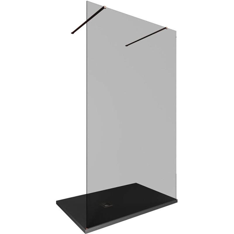 Душевая стенка Allen Brau Infinity 2, Walk In, 3.21048.60.T, 120 см, стекло тонированное, профиль медь браш