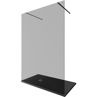 Душевая стенка Allen Brau Infinity 2, Walk In, 3.21050.BA.T, 140 см, стекло тонированное, профиль серебро браш