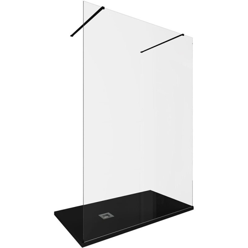 Душевая стенка Allen Brau Infinity 2, Walk In, 3.21051.BBA, 140 см, стекло прозрачное, профиль черный браш