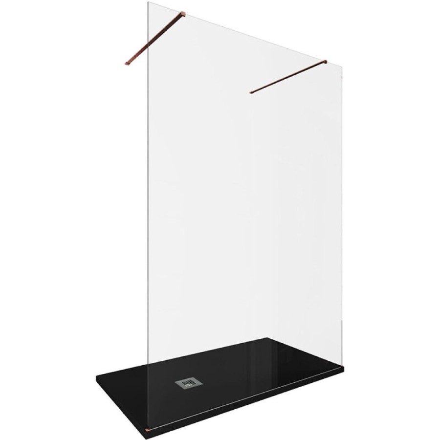 Душевая стенка Allen Brau Infinity 2, Walk In, 3.21053.60, 140 см, стекло прозрачное, профиль медь браш