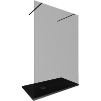 Душевая стенка Allen Brau Infinity 2, Walk In, 3.21054.60.T, 140 см, стекло тонированное, профиль медь браш