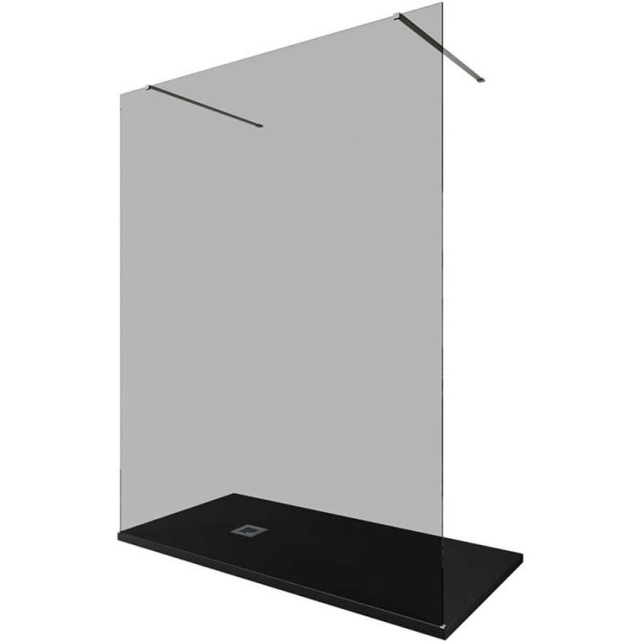 Душевая стенка Allen Brau Infinity 2, Walk In, 3.21056.BA.T, 160 см, стекло тонированное, профиль серебро браш