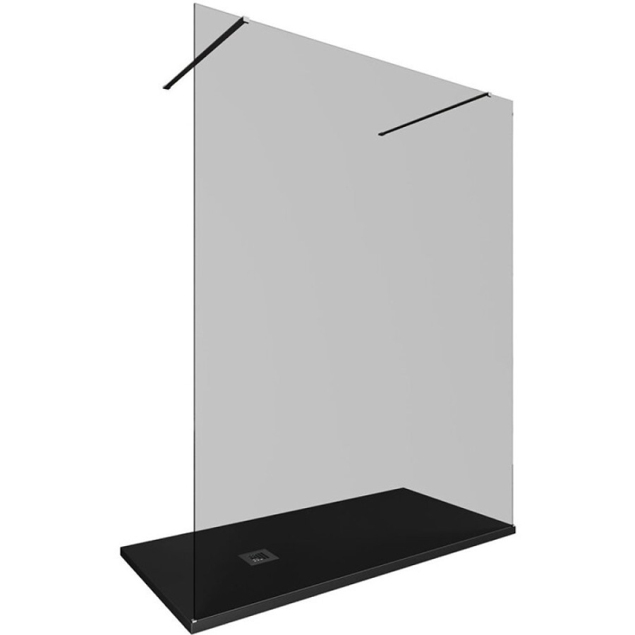 Душевая стенка Allen Brau Infinity 2, Walk In, 3.21056.BA.T, 160 см, стекло тонированное, профиль серебро браш