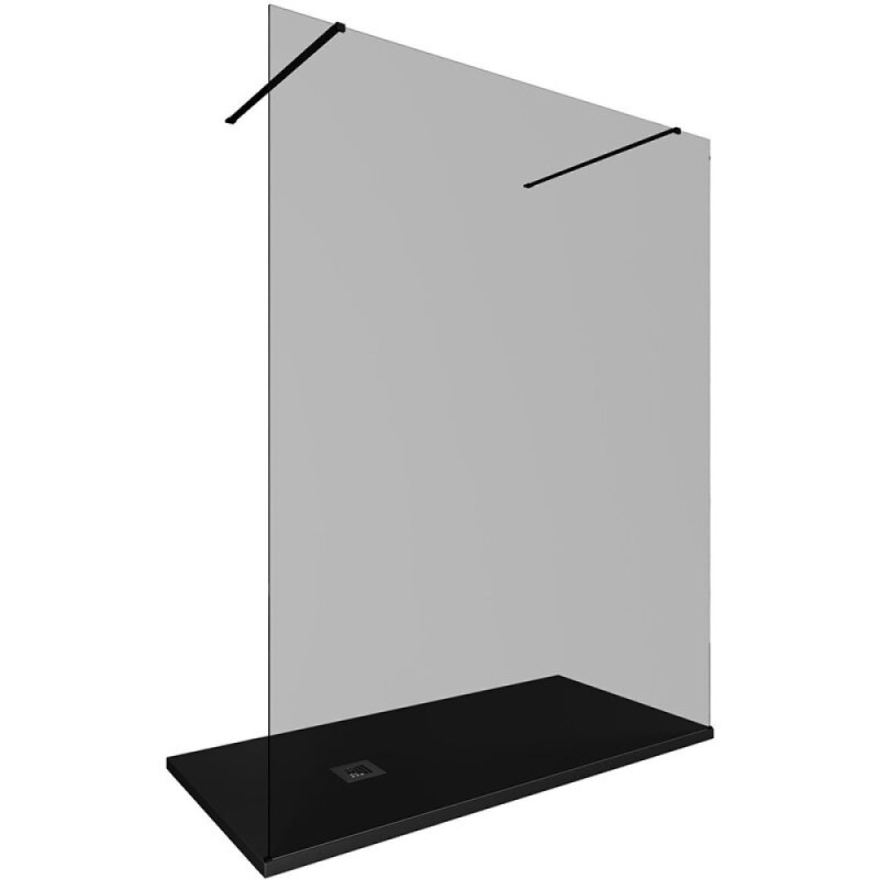 Душевая стенка Allen Brau Infinity 2, Walk In, 3.21058.BBA.T, 160 см, стекло тонированное, профиль черный браш