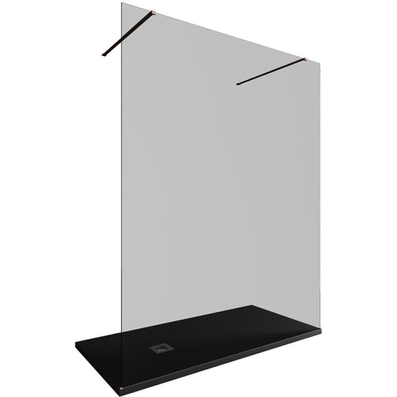 Душевая стенка Allen Brau Infinity 2, Walk In, 3.21060.60.T, 160 см, стекло тонированное, профиль медь браш