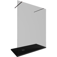 Душевая стенка Allen Brau Infinity 2, Walk In, 3.21060.60.T, 160 см, стекло тонированное, профиль медь браш