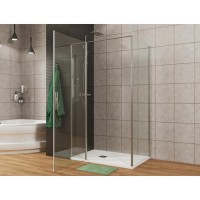 Душевой уголок Allen Brau Priority, 3.31004.00 + 3.31016.00, 100 х 90 см, стекло прозрачное, профиль хром