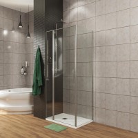 Душевой уголок Allen Brau Priority, 3.31004.00 + 3.31019.00, 100 х 100 см, стекло прозрачное, профиль хром