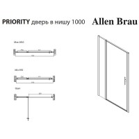 Душевая дверь Allen Brau Priority, 3.31004.00G, 100 см, стекло тонированное, профиль хром