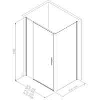 Душевой уголок Allen Brau Priority, 3.31005.BA + 3.31020.BA, 100 х 100 см, стекло прозрачное, профиль серебро браш