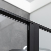 Душевая дверь Allen Brau Priority 100, 100 х 200 см, стекло прозрачное, профиль черный брашированный алюминий, 3.31006.BBA
