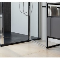 Душевой уголок Allen Brau Priority, 3.31006.BBA + 3.31021.BBA, 100 х 100 см, стекло прозрачное, профиль черный браш