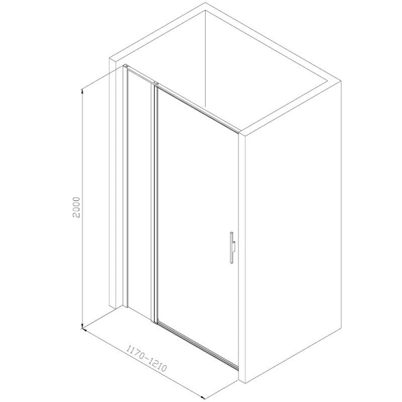 Душевая дверь Allen Brau Priority 120, 120 х 200 см, стекло прозрачное, профиль хром, 3.31007.00