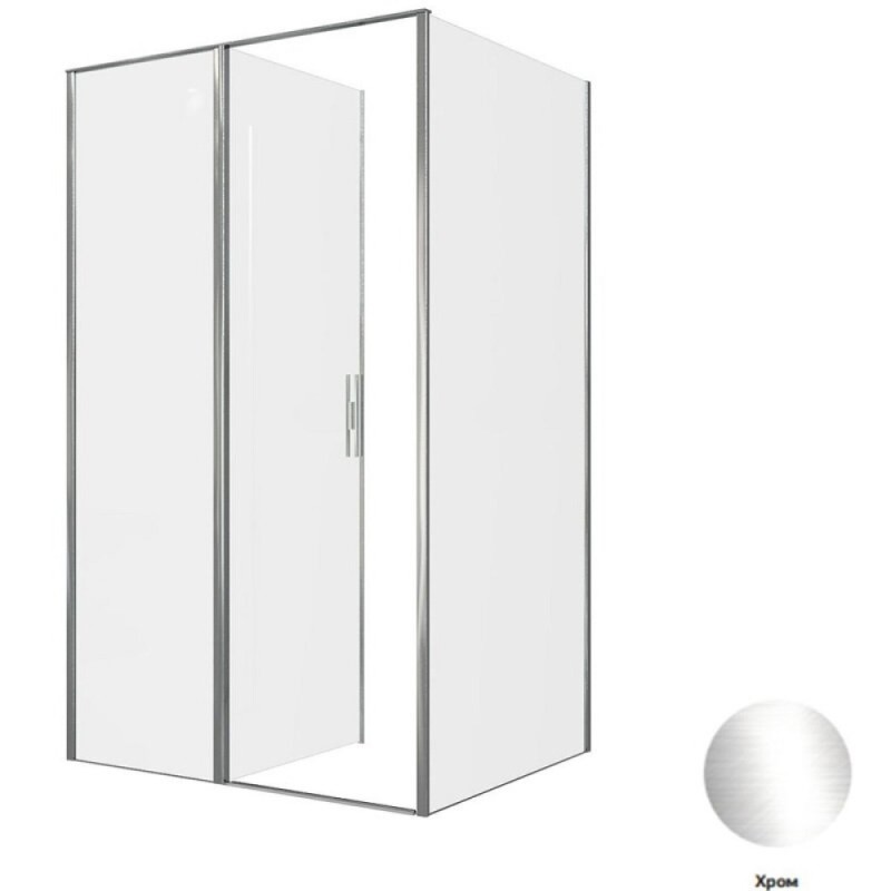 Душевой уголок Allen Brau Priority, 3.31008.BA + 3.31017.BA, 120 х 90 см, стекло прозрачное, профиль серебро браш