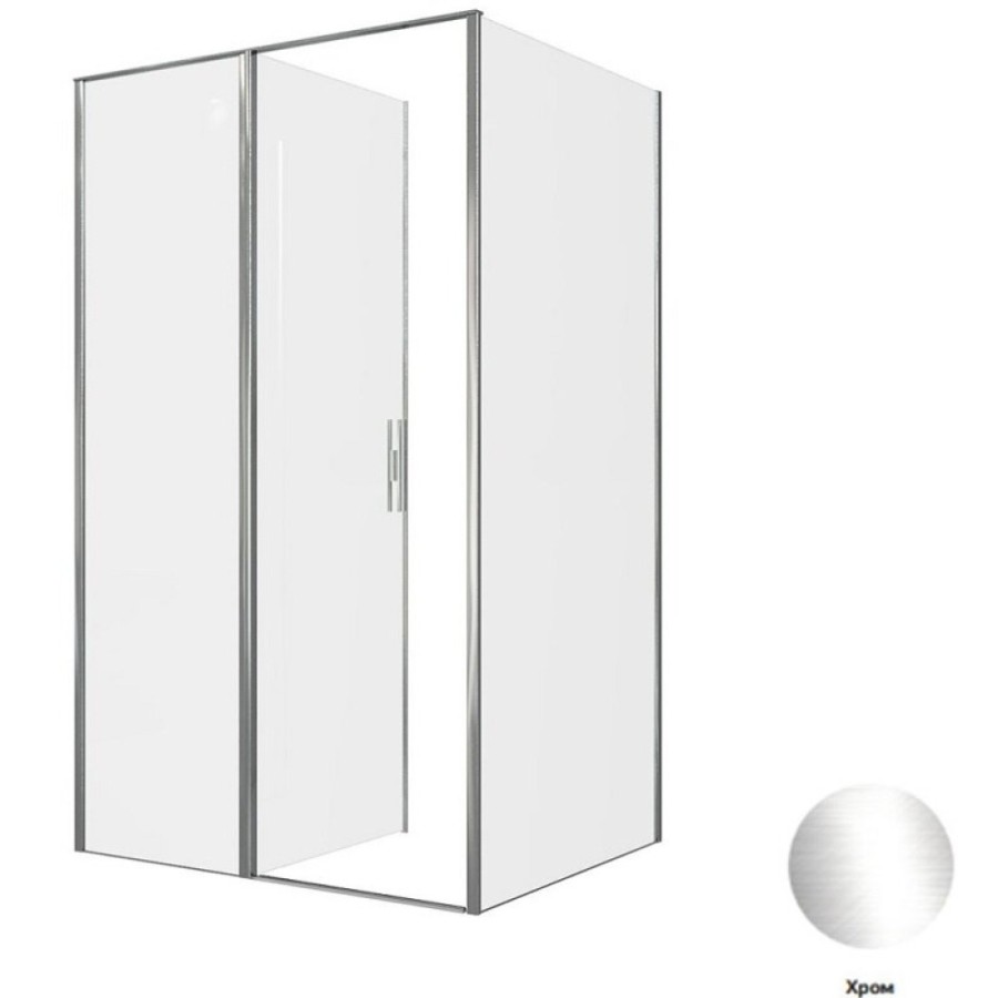 Душевой уголок Allen Brau Priority, 3.31008.BA + 3.31017.BA, 120 х 90 см, стекло прозрачное, профиль серебро браш