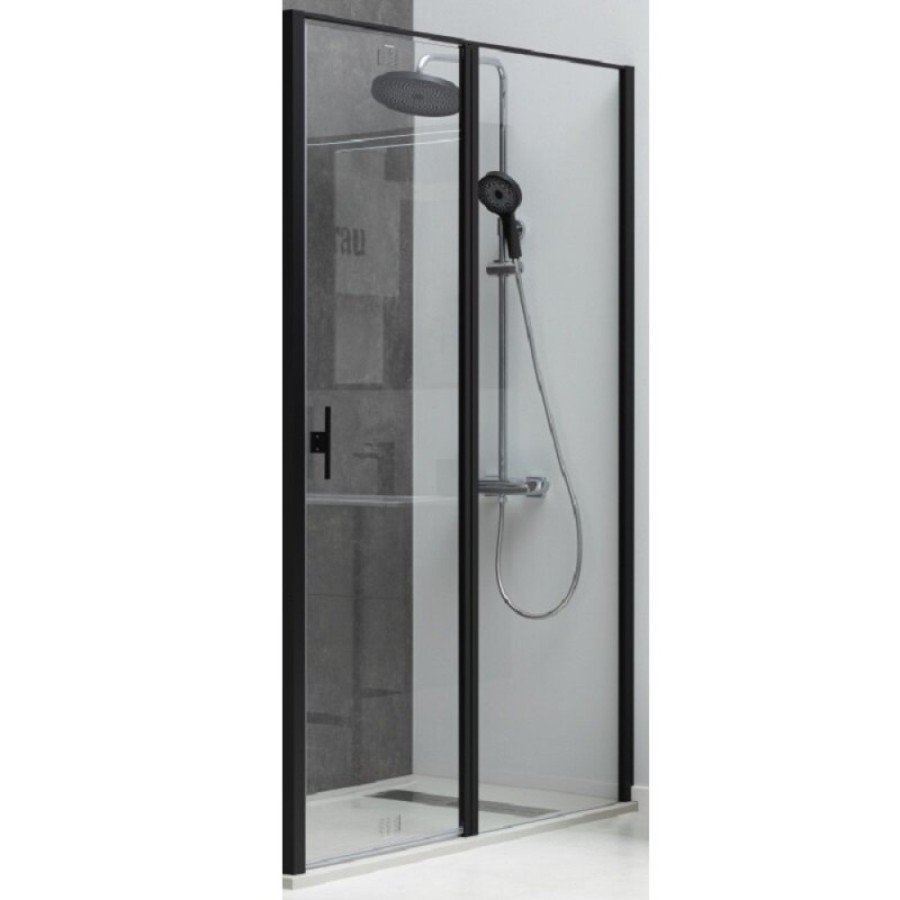 Душевая дверь Allen Brau Priority 120, 120 х 200 см, стекло прозрачное, профиль черный брашированный алюминий, 3.31009.BBA