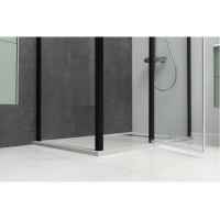 Душевой уголок Allen Brau Priority, 3.31012.BBA + 3.31018.BBA, 140 х 90 см, стекло прозрачное, профиль черный браш