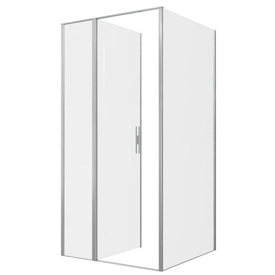 Душевой уголок Allen Brau Priority, 3.31026.BA + 3.31041.BA, 90 х 80 см, стекло прозрачное, профиль серебро брашированное