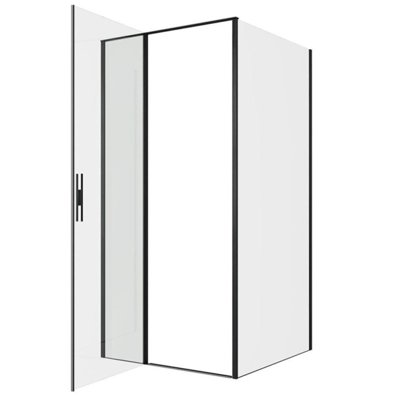 Душевой уголок Allen Brau Priority, 3.31027.BBA + 3.31042.BBA, 90 х 80 см, стекло прозрачное, профиль черный браш