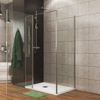 Душевой уголок Allen Brau Priority, 3.31028.00 + 3.31040.00, 100 х 80 см, стекло прозрачное, профиль хром