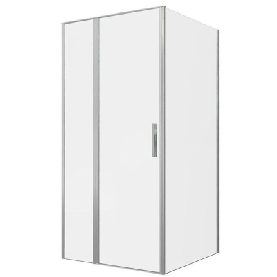 Душевой уголок Allen Brau Priority, 3.31029.BA + 3.31044.BA, 100 х 90 см, стекло прозрачное, профиль серебро брашированное