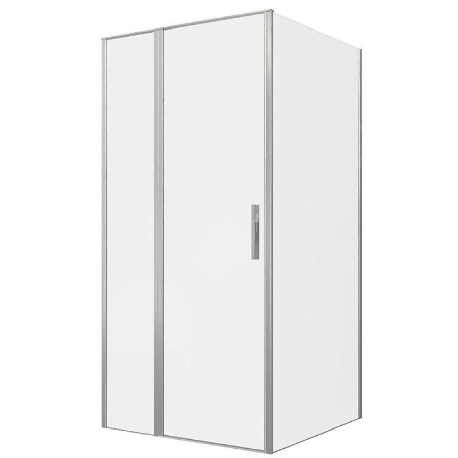 Душевой уголок Allen Brau Priority, 3.31032.BA + 3.31041.BA, 120 х 80 см, стекло прозрачное, профиль серебро брашированное