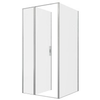 Душевой уголок Allen Brau Priority, 3.31032.BA + 3.31044.BA, 120 х 90 см, стекло прозрачное, профиль серебро брашированное