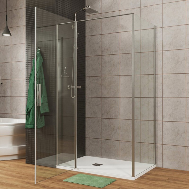 Душевой уголок Allen Brau Priority, 3.31034.00 + 3.31043.00, 140 х 90 см, стекло прозрачное, профиль хром