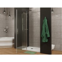Душевая дверь Allen Brau Priority, 3.31035.BA, 140 см, стекло прозрачное, профиль серебро брашированное