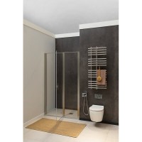 Душевая дверь Allen Brau Priority, 3.31035.BA, 140 см, стекло прозрачное, профиль серебро брашированное