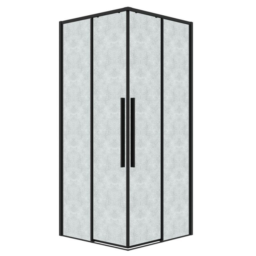 Душевой уголок Grossman Galaxy 300.K33.01.1010.21.02, 100 х 100 см, стекло шиншилла, профиль черный матовый
