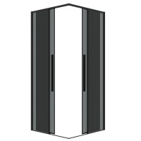 Душевой уголок Grossman Galaxy 300.K33.01.1070.21.10, 100 х 70 см, стекло тонированное, профиль черный матовый