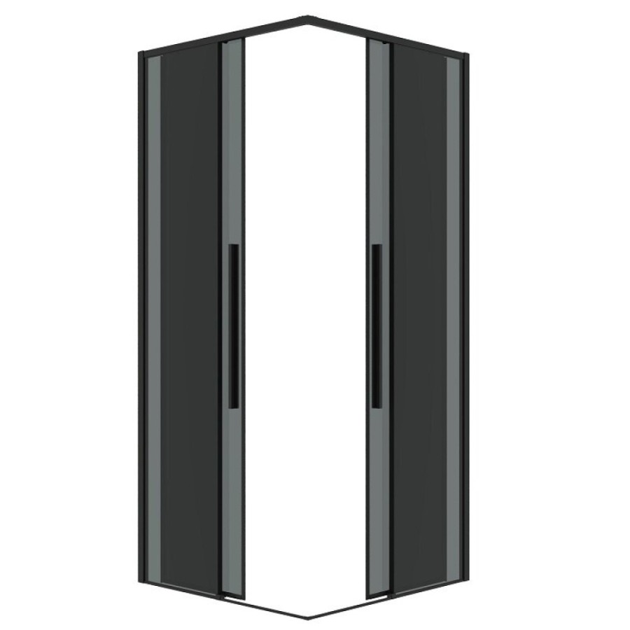 Душевой уголок Grossman Galaxy 300.K33.01.1090.21.10, 100 х 90 см, стекло тонированное, профиль черный матовый