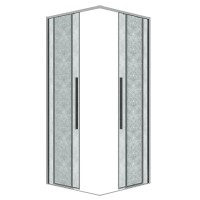 Душевой уголок Grossman Galaxy 300.K33.01.1180.10.02, 110 х 80 см, стекло шиншилла, профиль хром