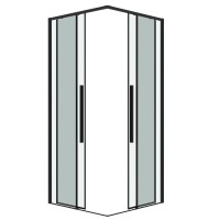 Душевой уголок Grossman Galaxy 300.K33.01.1180.21.00, 110 х 80 см, стекло прозрачное, профиль черный матовый