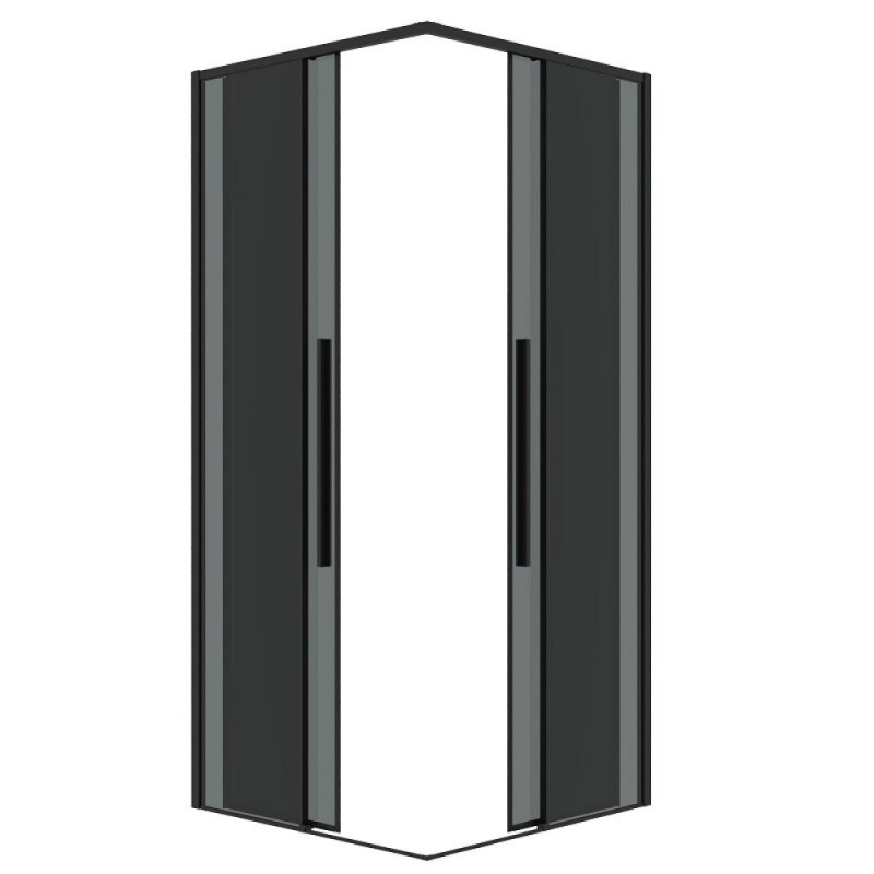 Душевой уголок Grossman Galaxy 300.K33.01.1180.21.10, 110 х 80 см, стекло тонированное, профиль черный матовый