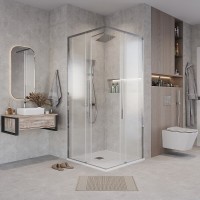 Душевой уголок Grossman Galaxy 300.K33.01.1190.10.02, 110 х 90 см, стекло шиншилла, профиль хром