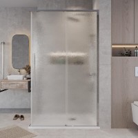 Душевой уголок Grossman Galaxy 300.K33.01.11R80L.10.02, 110 х 80 см, стекло шиншилла, профиль хром, правый