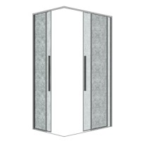 Душевой уголок Grossman Galaxy 300.K33.01.12R80L.10.02, 120 х 80 см, стекло шиншилла, профиль хром, правый