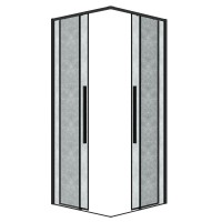 Душевой уголок Grossman Galaxy 300.K33.01.7070.21.02, 70 х 70 см, стекло шиншилла, профиль черный матовый