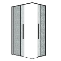 Душевой уголок Grossman Galaxy 300.K33.01.70R10L.21.02, 70 х 100 см, стекло шиншилла, профиль черный матовый, левый